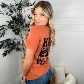 Hate Spelled Backwards Cotton Short Sleeve Orange Avery Mae Graphic Tee Shirt