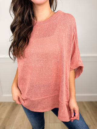 Dear Scarlett Strong Spirit Knit Short Sleeve Sweater Poncho Top - 7 colors!
