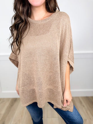 Dear Scarlett Strong Spirit Knit Short Sleeve Sweater Poncho Top - 7 colors!