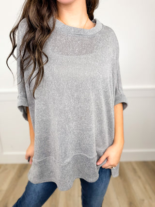 Dear Scarlett Strong Spirit Knit Short Sleeve Sweater Poncho Top - 7 colors!