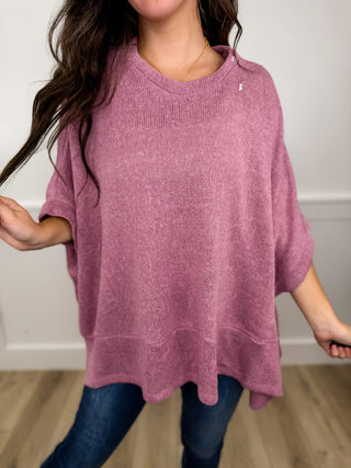 Dear Scarlett Strong Spirit Knit Short Sleeve Sweater Poncho Top - 7 colors!