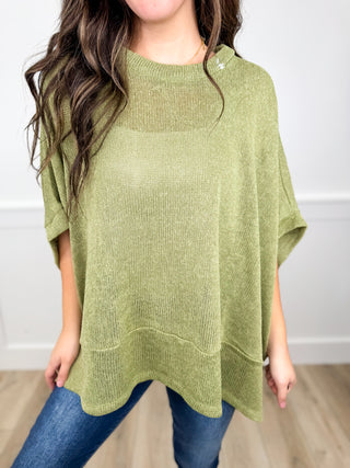 Dear Scarlett Strong Spirit Knit Short Sleeve Sweater Poncho Top - 7 colors!