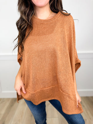 Dear Scarlett Strong Spirit Knit Short Sleeve Sweater Poncho Top - 7 colors!