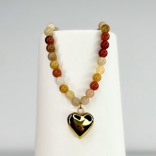 Love in its Many Forms Beaded Gold Necklace