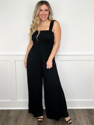 White Birch Warming Up Rayon Blend Black Jumpsuit