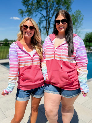Always Bright Long Sleeve Avery Mae Half Zip Hoodie Sweatshirt