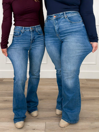 Risen Mira Tummy Control Flare Jeans (Non-Distressed)