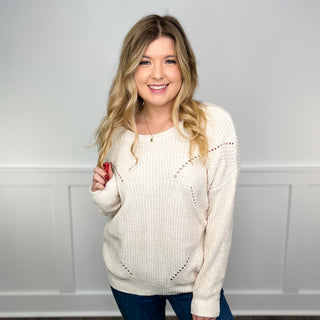 Sew In Love Thinkin' About Me Knit Long Sleeve Cream Sweater Top