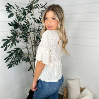 Grading on a Scale Lace Short Sleeve Avery Mae Top - 2 colors!