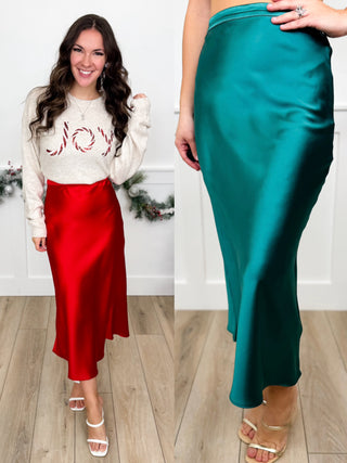 Wishlist Evening Shine Satin Avery Mae Maxi Skirt - 2 colors!