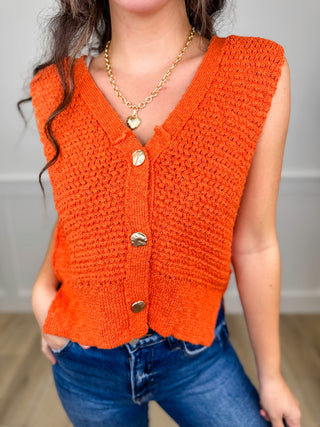 Sew In Love This I Know Knit Cotton Blend Button Up Sweater Vest - 2 colors!