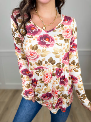 Third Times a Charm Rayon Blend Long Sleeve White Avery Mae Top
