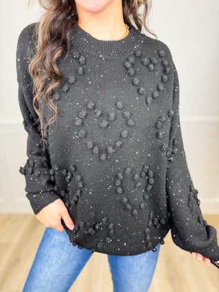 White Birch Counting Days Knit Long Sleeve Black Sweater Top