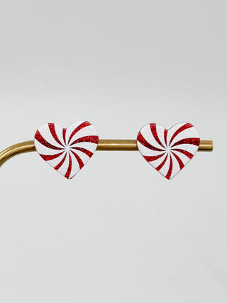 Peppermint Kiss Acrylic Stud Earrings