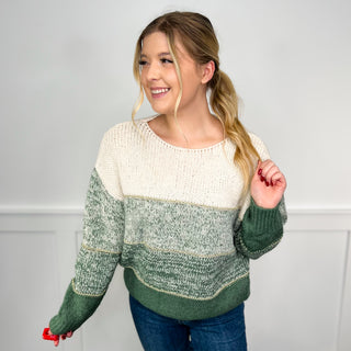 In the End Knit Long Sleeve Green Avery Mae Sweater Top