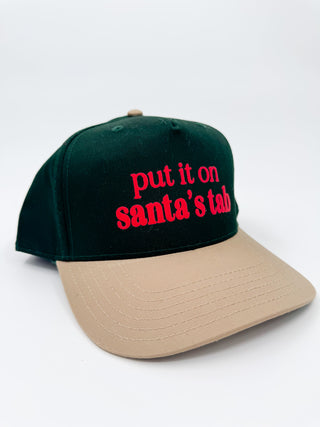 It's on Santa's Tab Green Hat