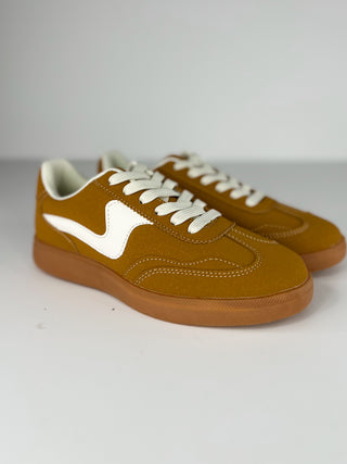 Slow Down Faux Leather Camel Sneakers
