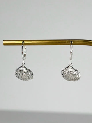Collecting Shells Silver Hoop Earrings