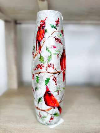 Snowbird Shimmer Frosted Glass Light Up Decor