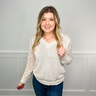 Date Night Knit Long Sleeve Oat Avery Mae Sweater Top