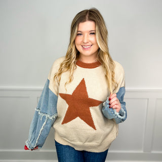 Do it For You Knit Long Sleeve Tan Avery Mae Sweater Top