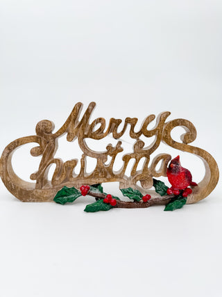Merry Christmas Cardinal Decor