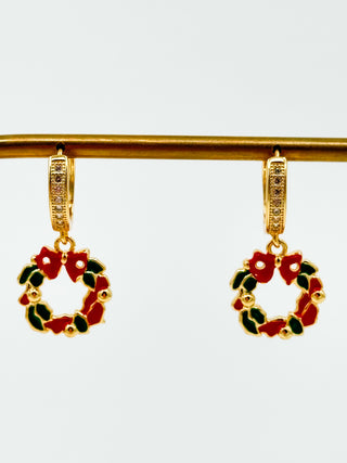 Believe in Christmas Magic Gold Drop Earrings