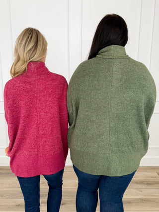 Zenana I'm Doing Things Knit Dolman Sleeve Avery Mae Turtleneck Top - Multiple Colors