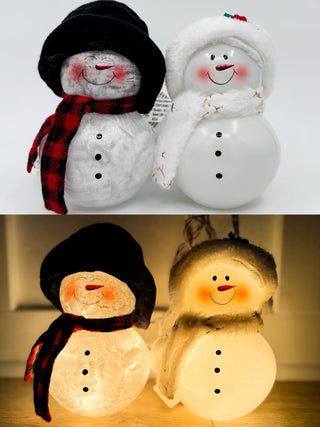 Stay Frosty Glass Snowman Light Up Decor - 2 options!