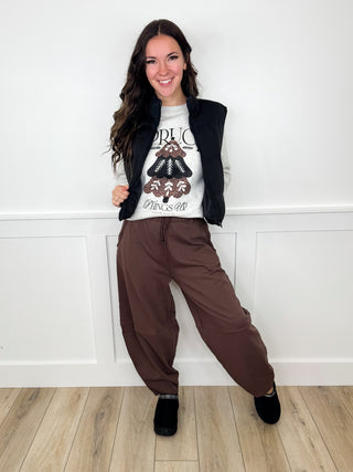 Spruce Things Up Cotton Blend Long Sleeve Grey Avery Mae Graphic Crewneck Sweatshirt