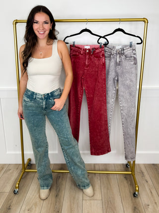 Chelsea Tummy Control High Rise Straight Leg Acid Wash Avery Mae Jeans - 3 colors!