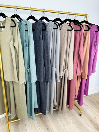 Dear Scarlett Just Trust Me High Rise Knit Wide Leg Lounge Set - 8 colors!