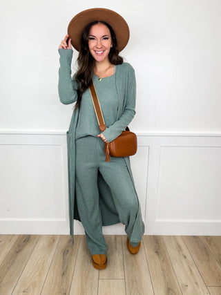 Dear Scarlett Just Trust Me High Rise Knit Wide Leg Lounge Set - 8 colors!