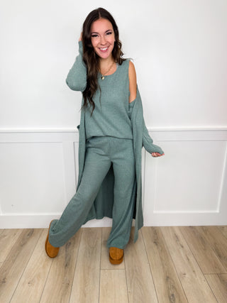 Dear Scarlett Just Trust Me High Rise Knit Wide Leg Lounge Set - 8 colors!