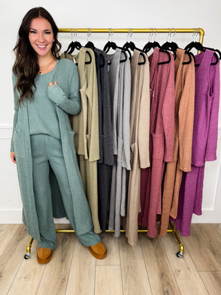 Dear Scarlett Just Trust Me High Rise Knit Wide Leg Lounge Set - 8 colors!