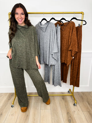 Dear Scarlett Kindred Style High Rise Ribbed Wide Leg Set - 3 colors!