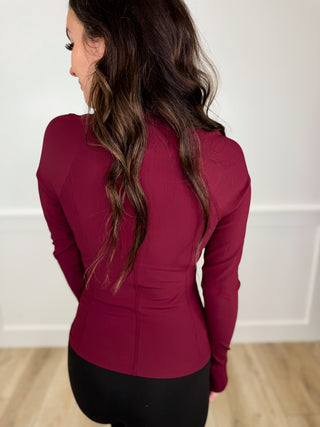 Checking in Ribbed Long Sleeve Avery Mae Zip Up Jacket - 4 colors!