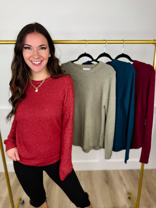 Always Be Different Knit Long Sleeve Avery Mae Sweater Top - 12 colors!