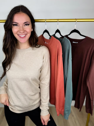 Let's Go Out Long Sleeve Avery Mae Sweater Top - 4 colors!