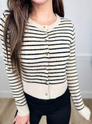 Everyday Layer Knit Long Sleeve Sand Avery Mae Button Up Cardigan