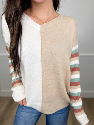 Be the Light Knit Long Sleeve Tan Avery Mae Sweater Top