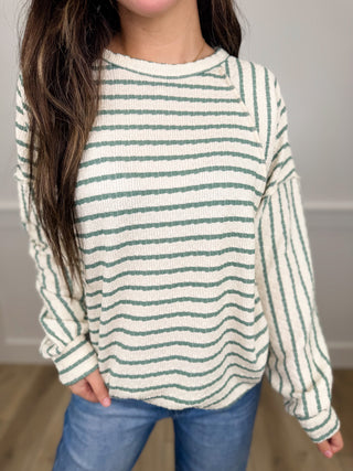 Just What I Needed Ribbed Long Sleeve Cream Avery Mae Top