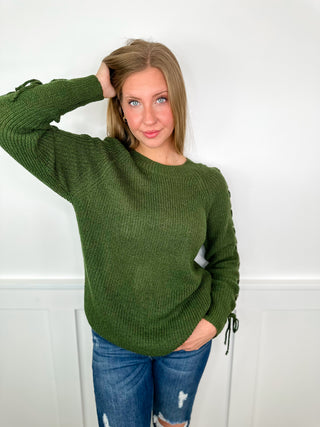 All in the Details Knit Long Sleeve Green Avery Mae Sweater Top