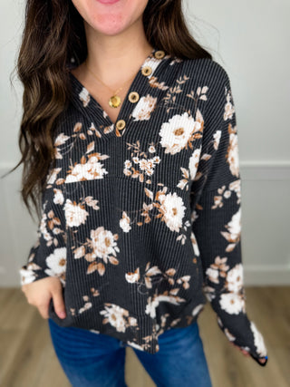 Make it a Statement Ribbed Long Sleeve Avery Mae Hooded Top - 2 colors!