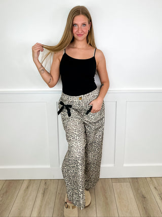 Jungle Babe High Rise Cotton Wide Leg Leopard Avery Mae Bottoms