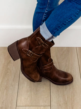 Blowfish Can I See You Again Faux Leather Brown Booties