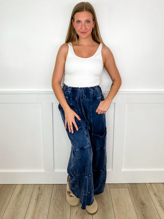 In the Clouds High Rise Cotton Wide Leg Avery Mae Bottoms - 3 colors!