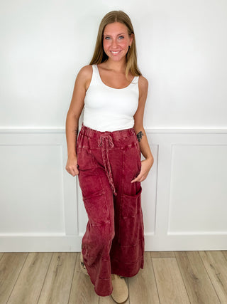 In the Clouds High Rise Cotton Wide Leg Avery Mae Bottoms - 3 colors!
