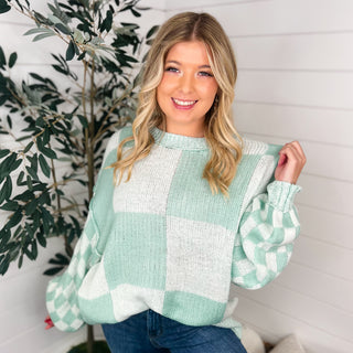 Trendy Vibes Knit Long Sleeve Mint Avery Mae Sweater Top