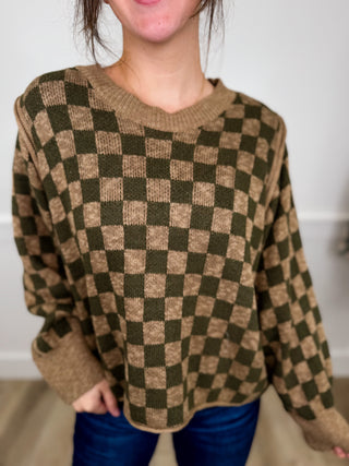 It's the Weekend Cotton Blend Long Sleeve Olive Avery Mae Sweater Top